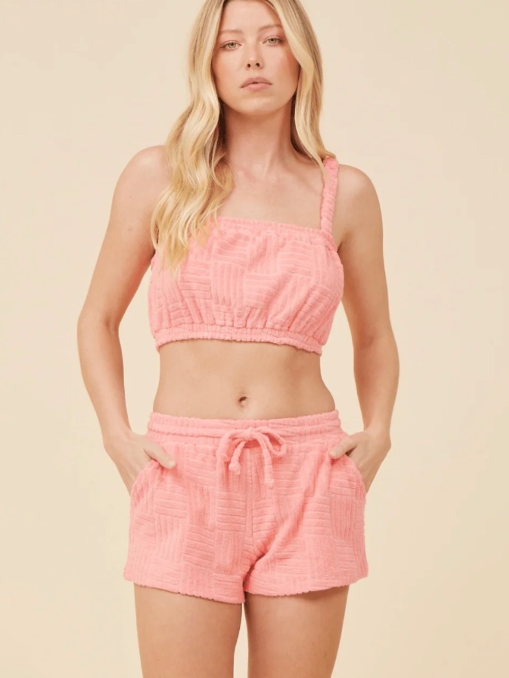 Coral Corded Terry Set